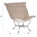 Puff Titanium Frame with Bella Sand Scroll Chair with Cover